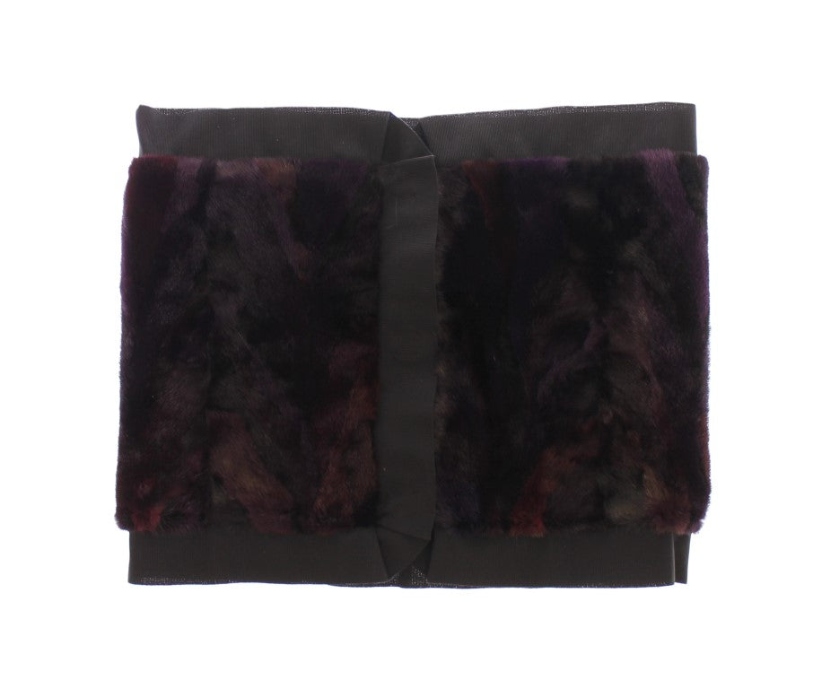 Dolce &amp; Gabbana Écharpe en fourrure de vison violet Foulard Wrap