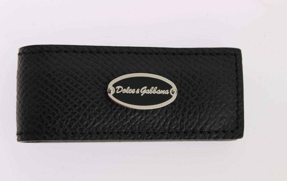 Dolce &amp; Gabbana Blaue Magnet-Geldklammer aus Leder