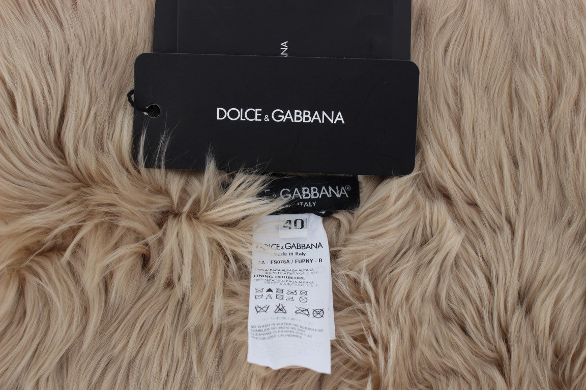 Dolce &amp; Gabbana Écharpe à col en alpaga beige