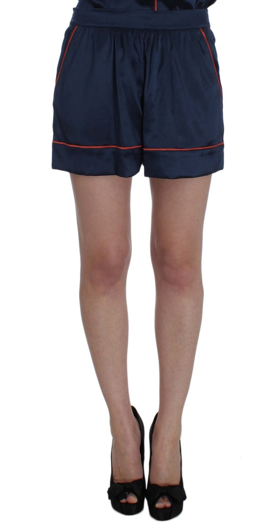 Dolce &amp; Gabbana Short de nuit extensible en soie bleue