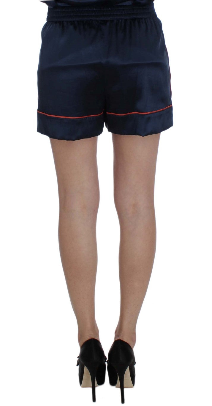 Dolce &amp; Gabbana Short de nuit extensible en soie bleue