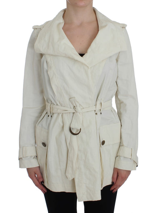 PLEIN SUD Weiße Trenchcoat-Jacke