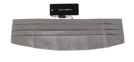 Dolce &amp; Gabbana Ceinture large argentée en soie Cummerbund