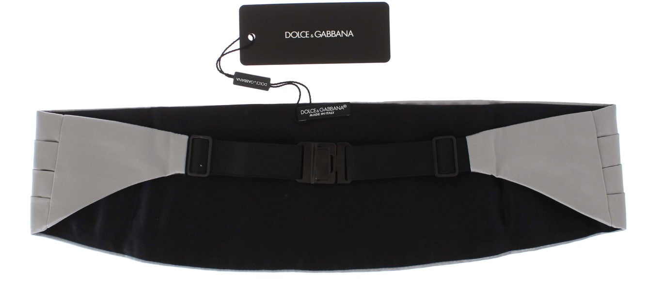 Dolce &amp; Gabbana Ceinture large argentée en soie Cummerbund