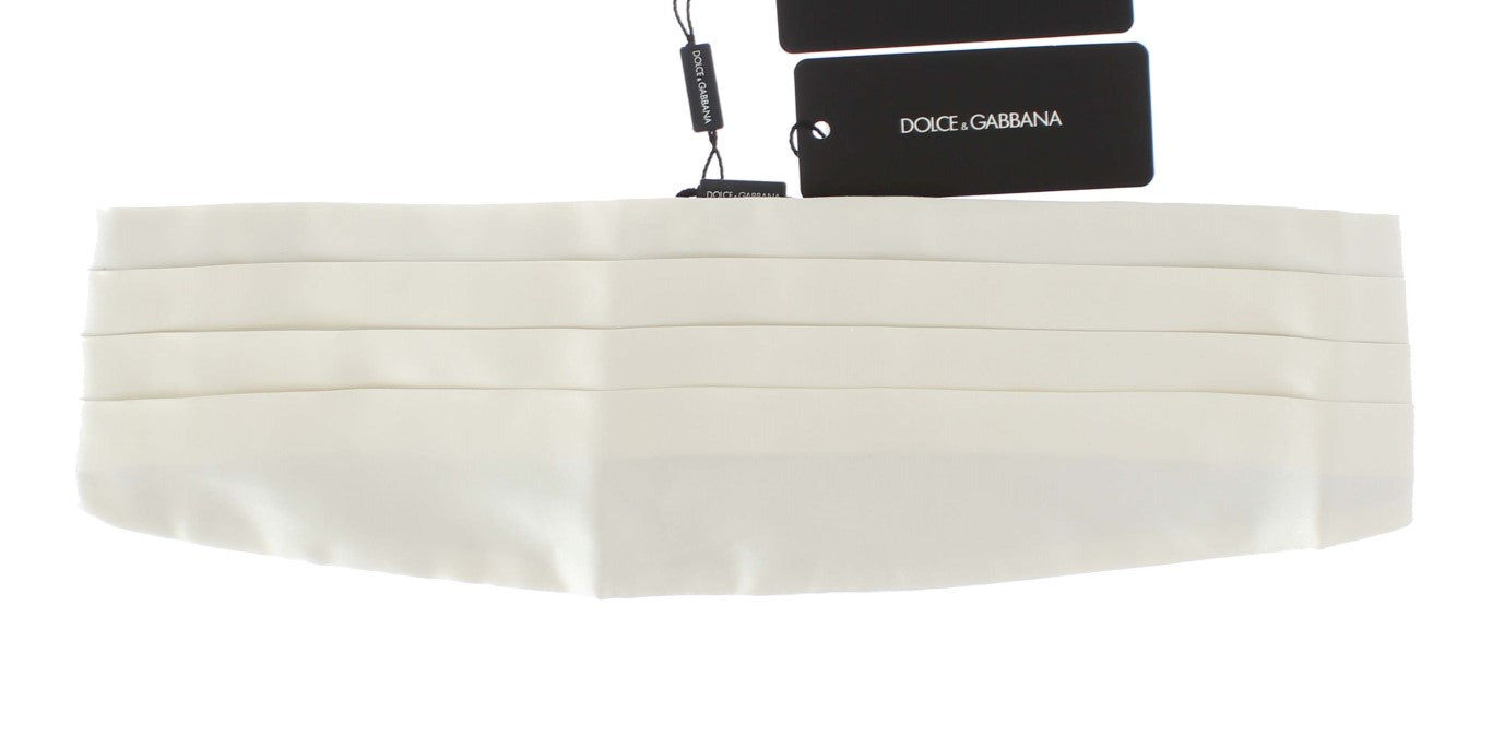 Dolce &amp; Gabbana Ceinture large blanche en soie Cummerbund