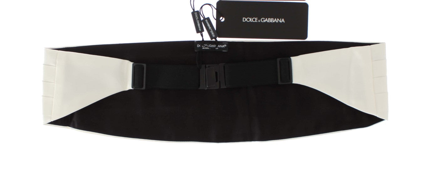 Dolce &amp; Gabbana Weißer Kummerbund aus Seide mit breitem Gürtel