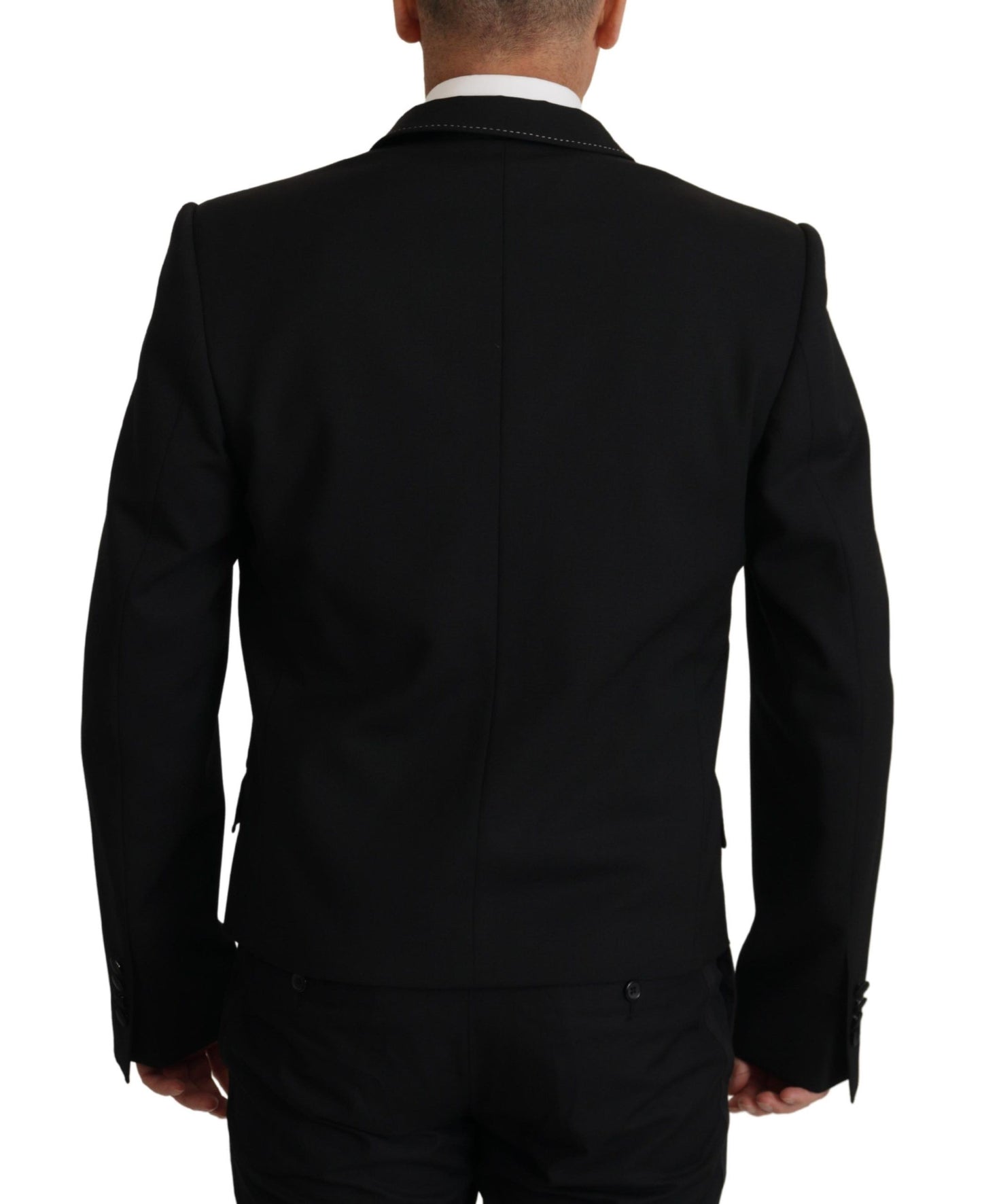 Dolce &amp; Gabbana Schwarze zweireihige Mantel-Blazer-Jacke