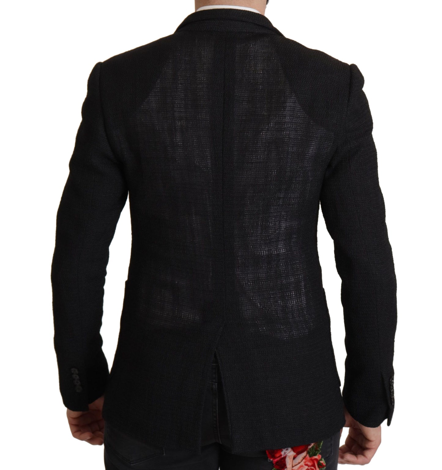 Dolce &amp; Gabbana Manteau noir à simple boutonnage pour hommes Blazer