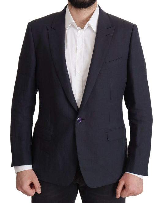 Dolce &amp; Gabbana Bleu Foncé ALTA SARTORIA Veste Manteau Blazer