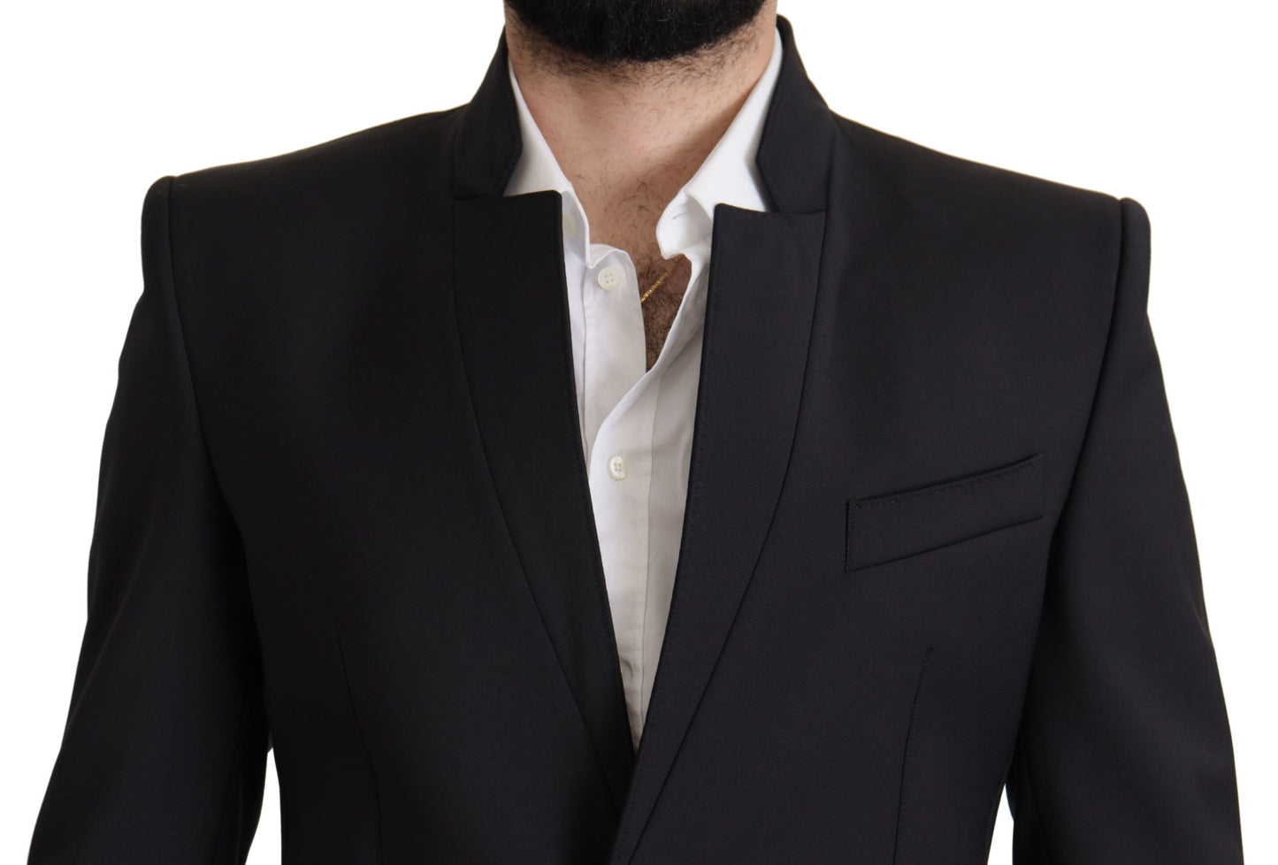 Dolce &amp; Gabbana Manteau à simple boutonnage en laine noire Blazer homme