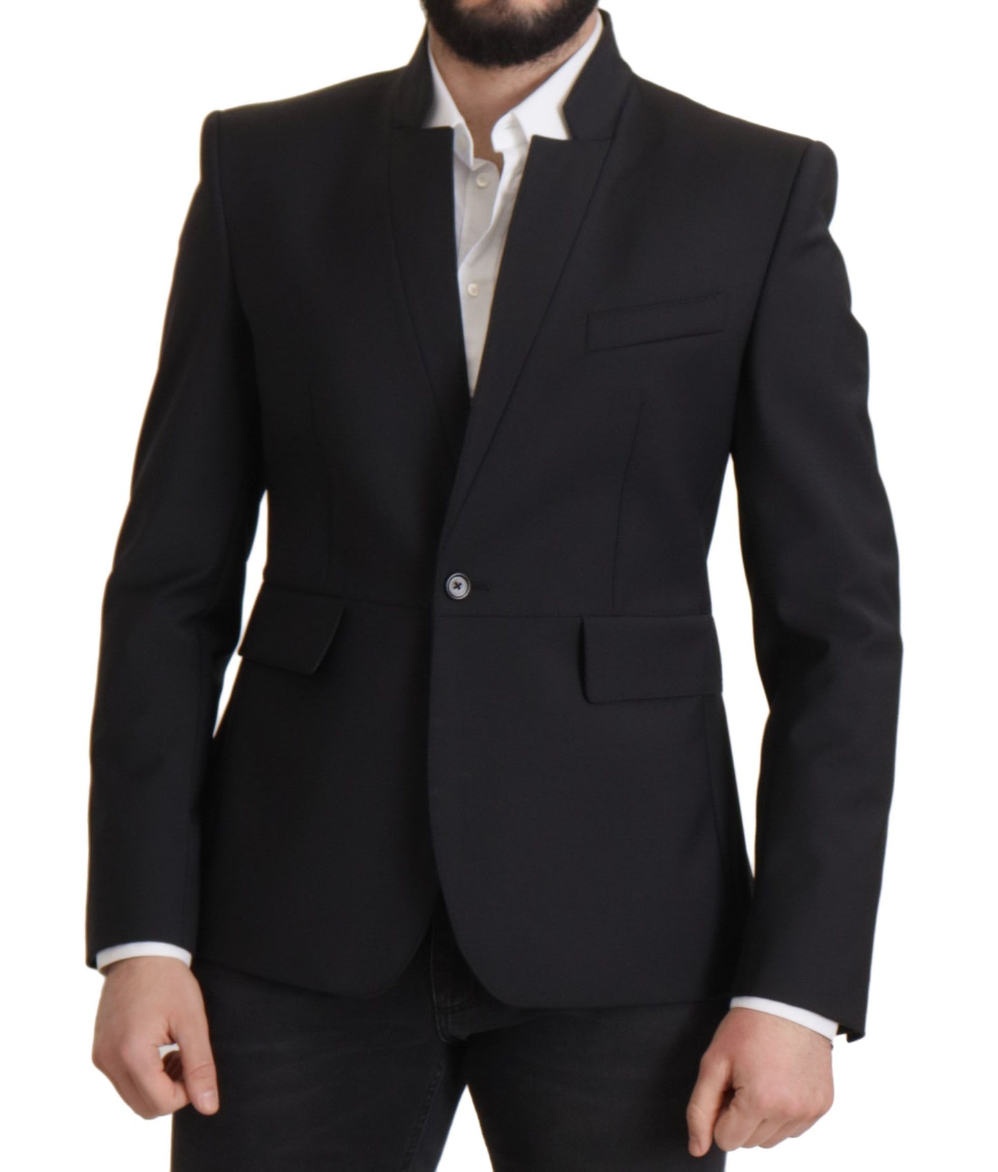 Dolce &amp; Gabbana Manteau à simple boutonnage en laine noire Blazer homme