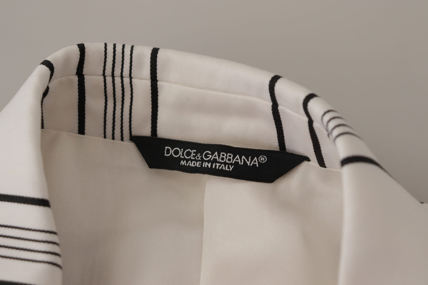 Dolce &amp; Gabbana Blazer simple boutonnage en coton à rayures blanches