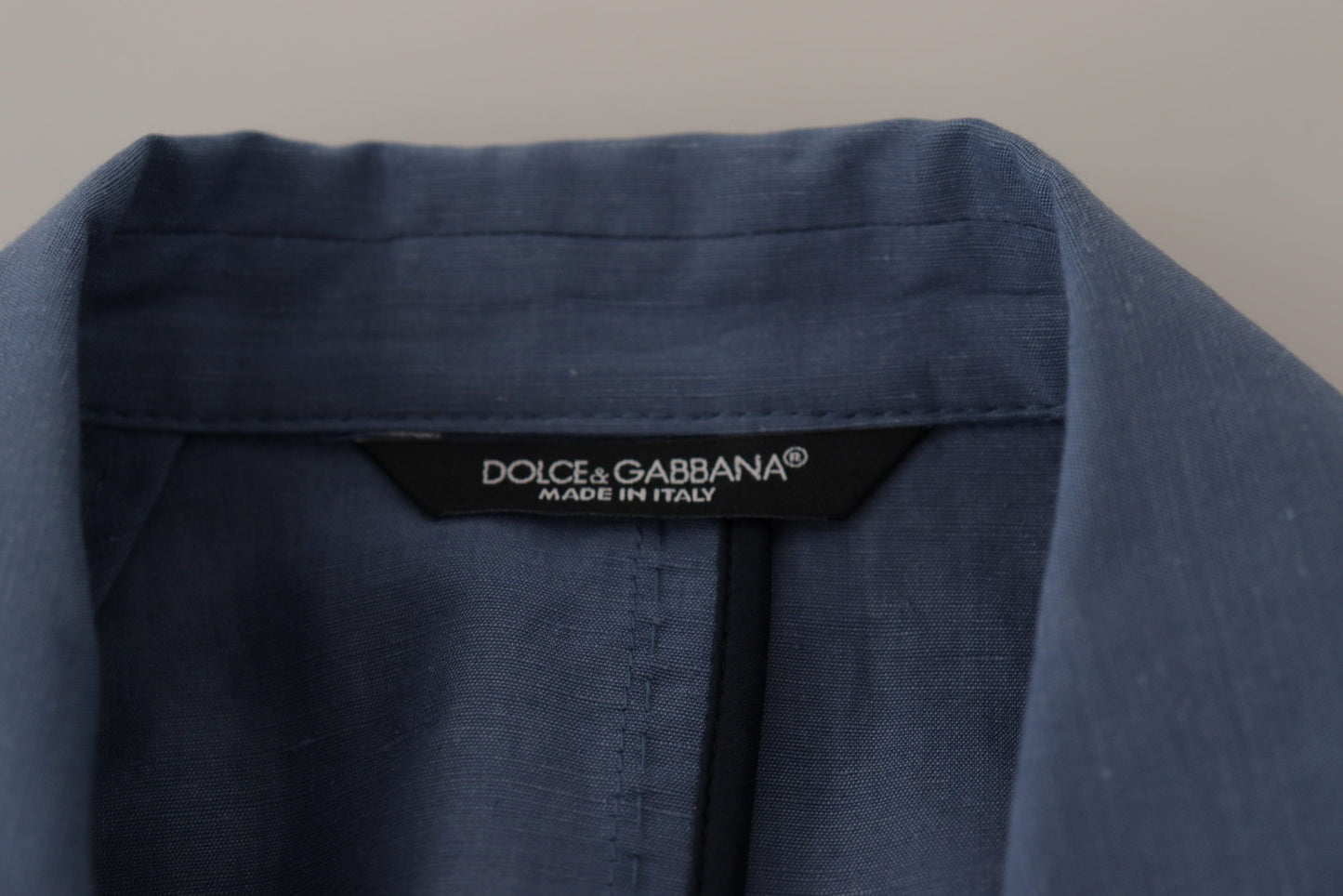 Blaue einreihige Blazerjacke mit Logo von Dolce &amp; Gabbana