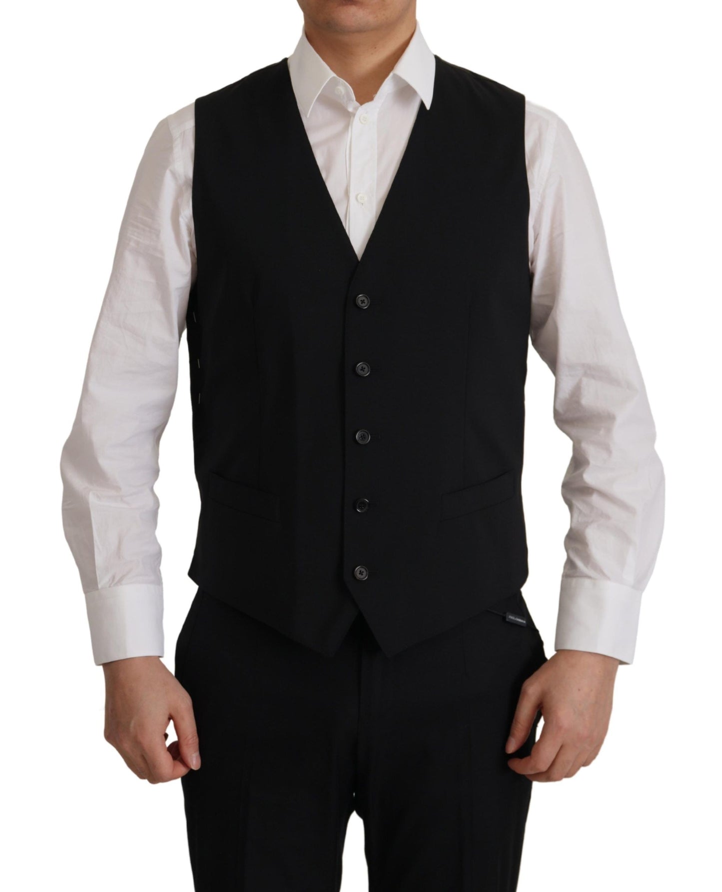 Dolce &amp; Gabbana Veste noire Gilet 2 pièces Blazer MARTINI