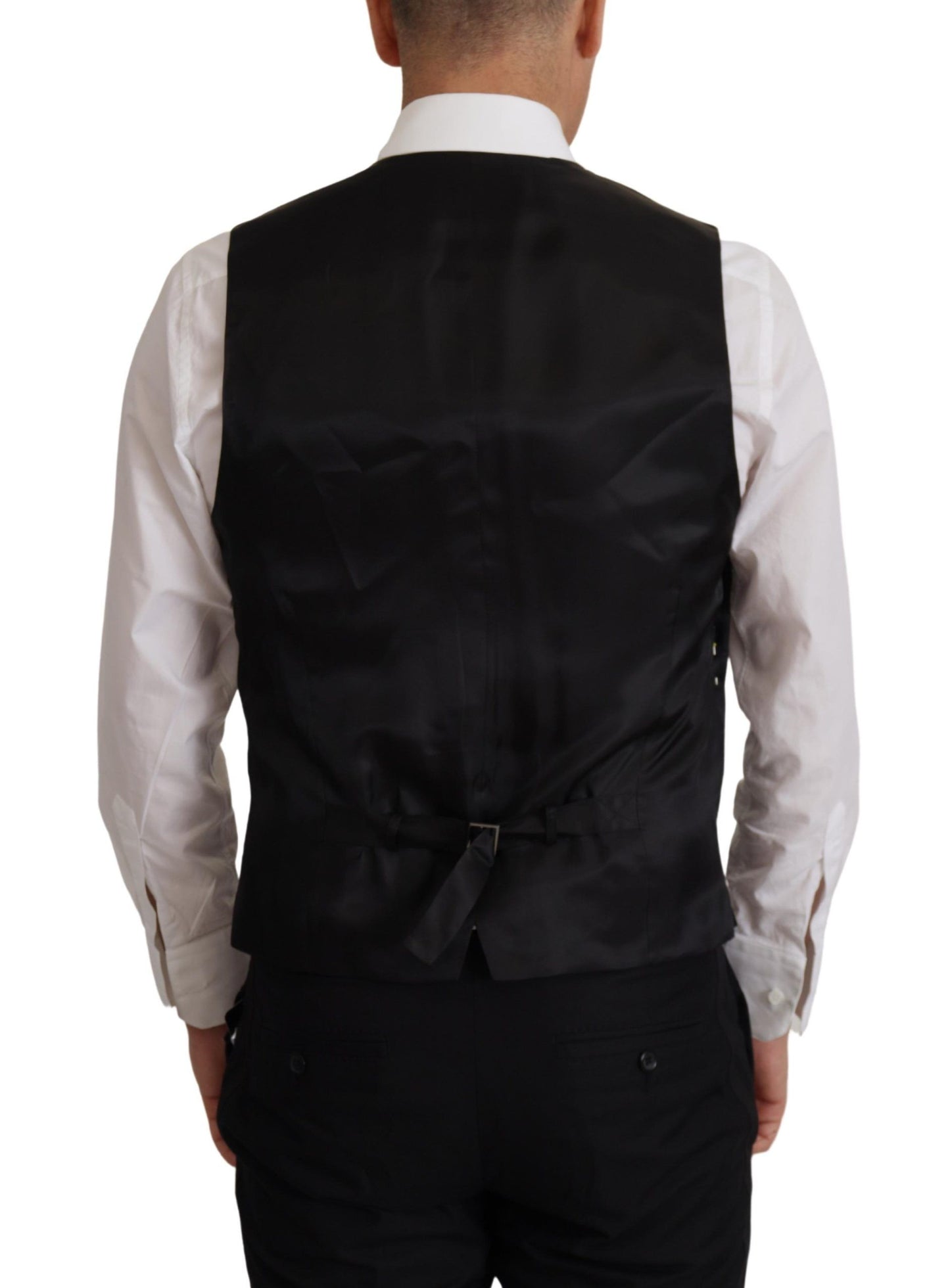 Dolce &amp; Gabbana Veste noire Gilet 2 pièces Blazer MARTINI