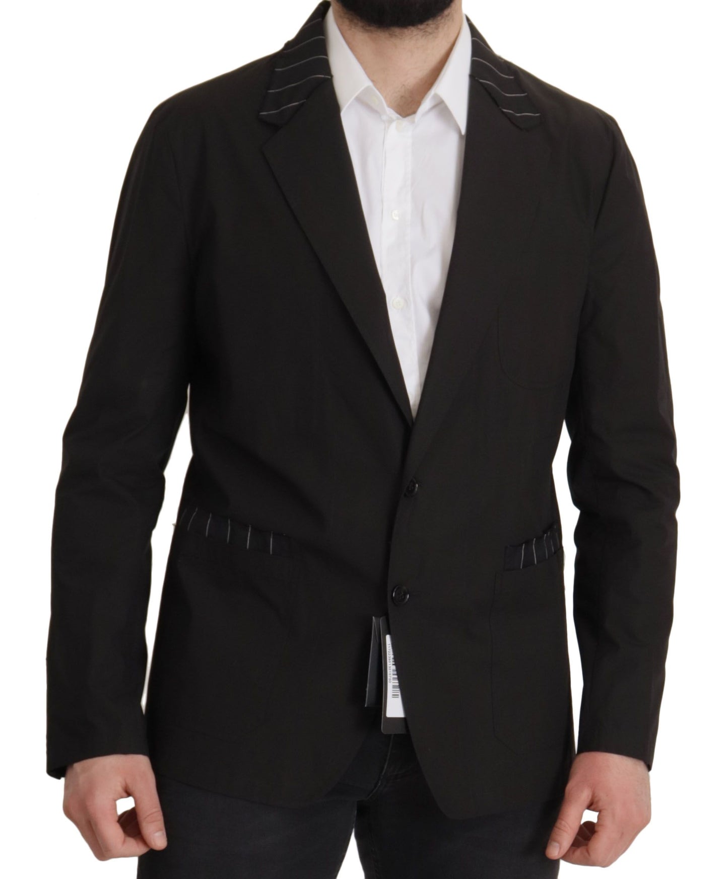 Dolce &amp; Gabbana Veste blazer à simple boutonnage en coton noir