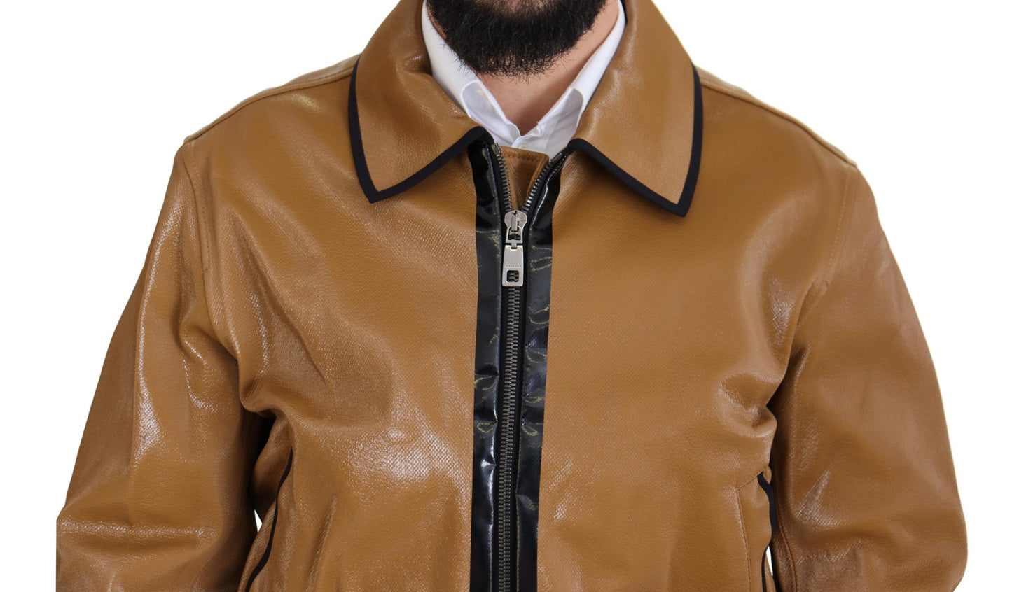 Dolce &amp; Gabbana Blouson zippé en coton camel foncé