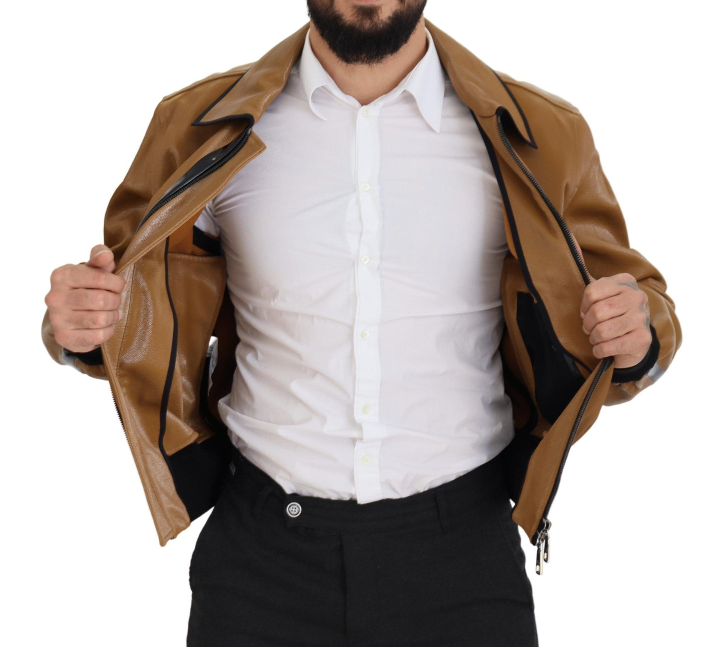 Dolce &amp; Gabbana Blouson zippé en coton camel foncé