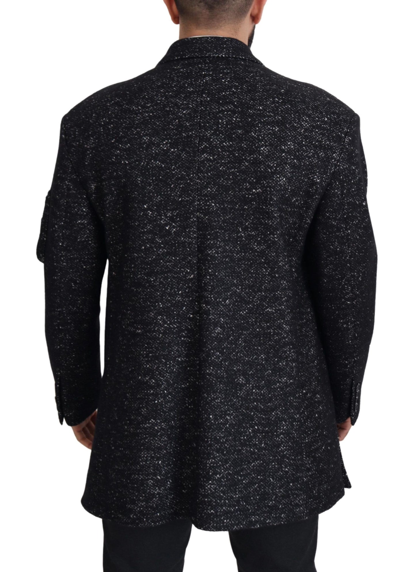 Dolce &amp; Gabbana Manteau croisé en laine noire Veste homme