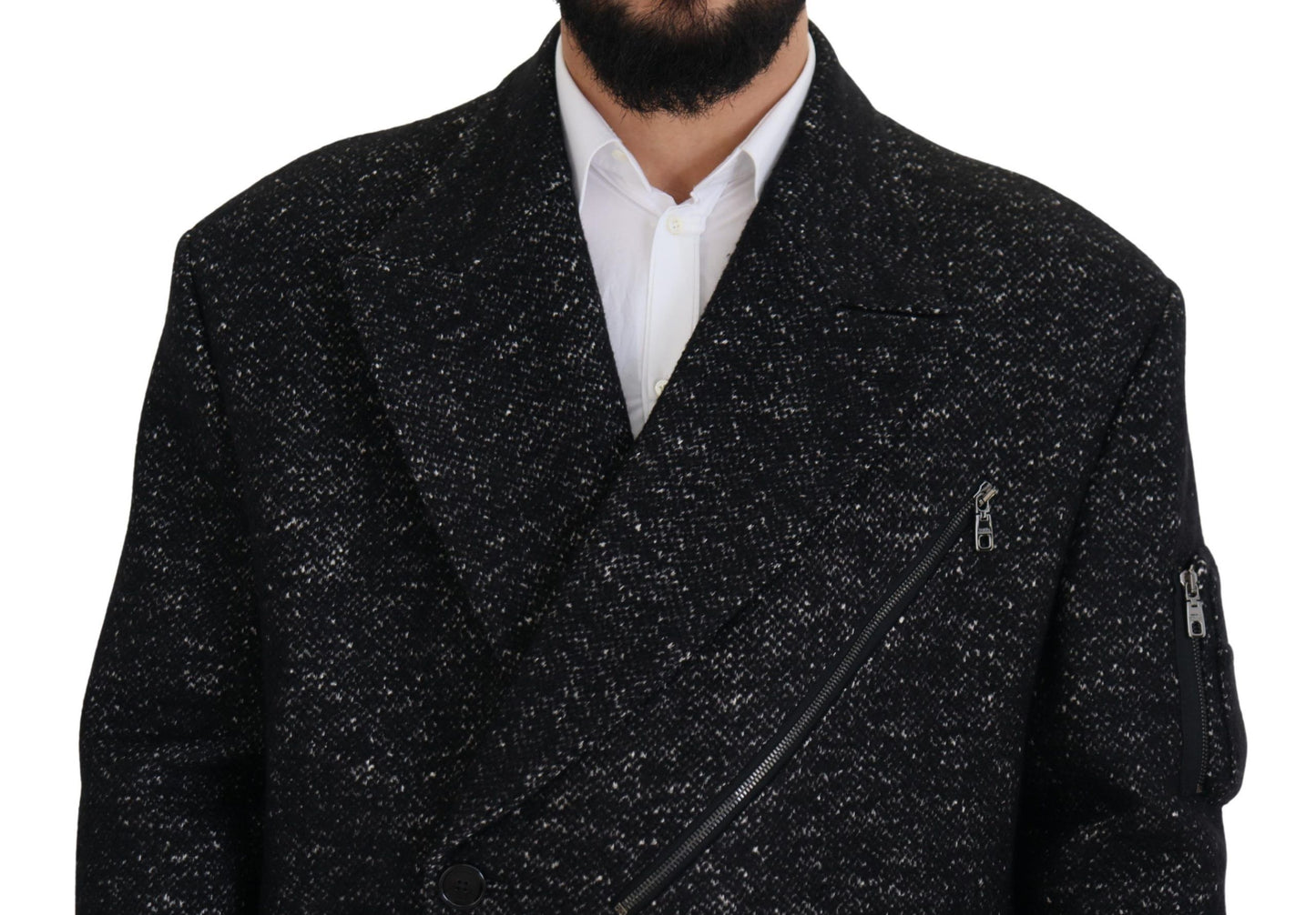 Dolce &amp; Gabbana Manteau croisé en laine noire Veste homme