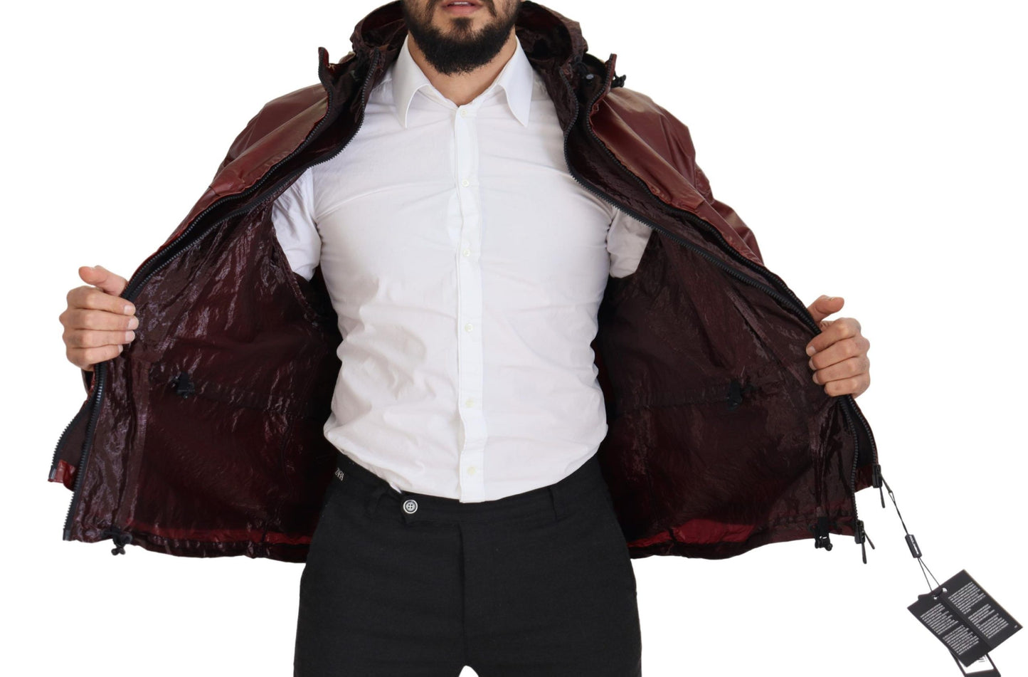 Dolce &amp; Gabbana Veste zippée à capuche en coton bordeaux