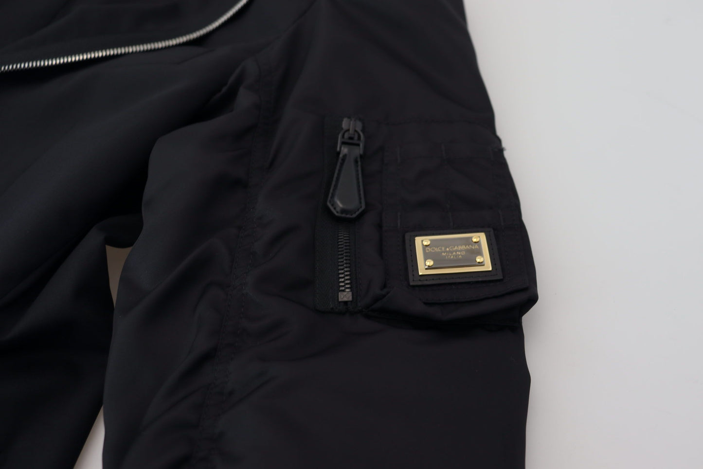 Dolce &amp; Gabbana Veste à manches longues en laine noire avec fermeture éclair