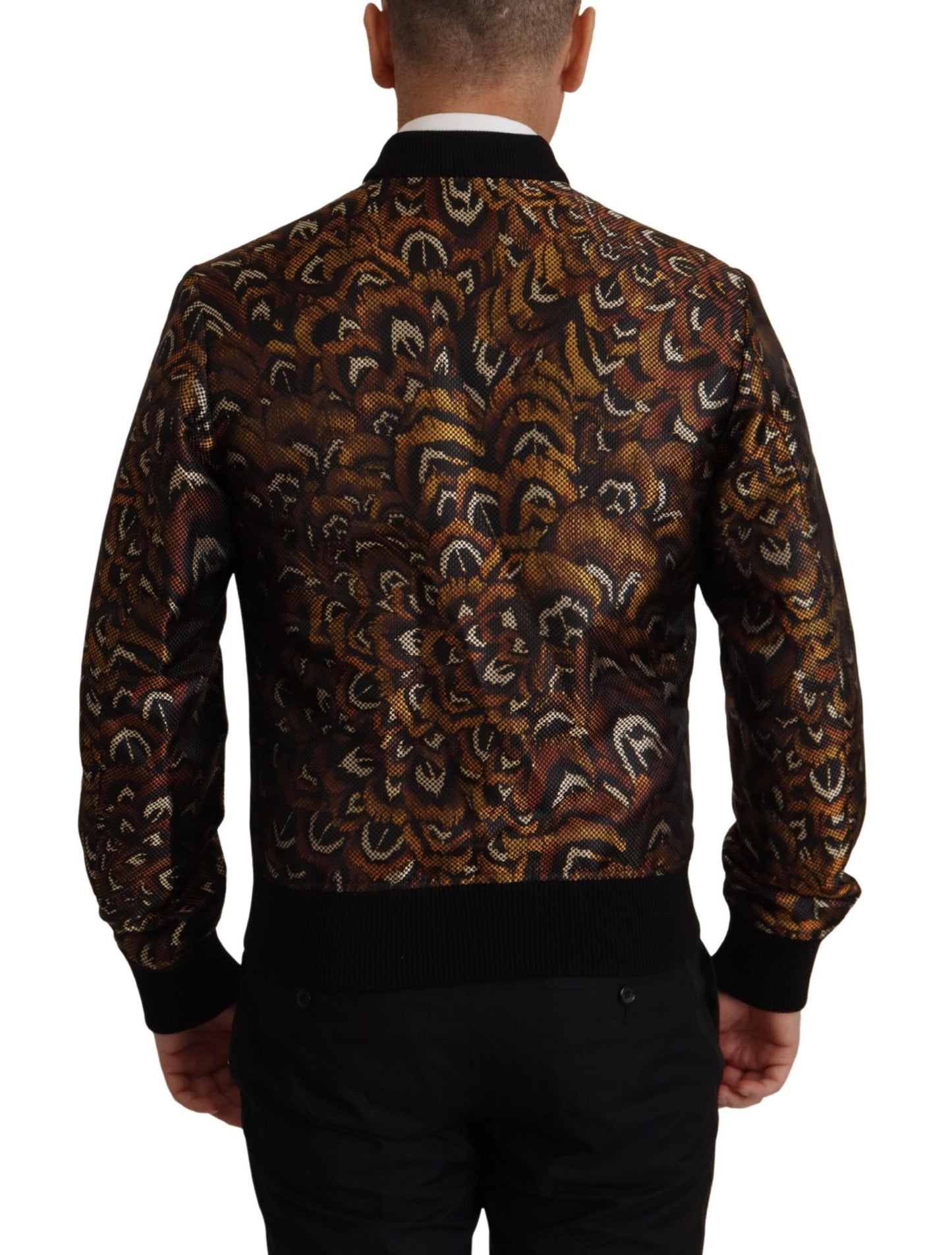 Dolce &amp; Gabbana Veste blouson zippée à plumes marron