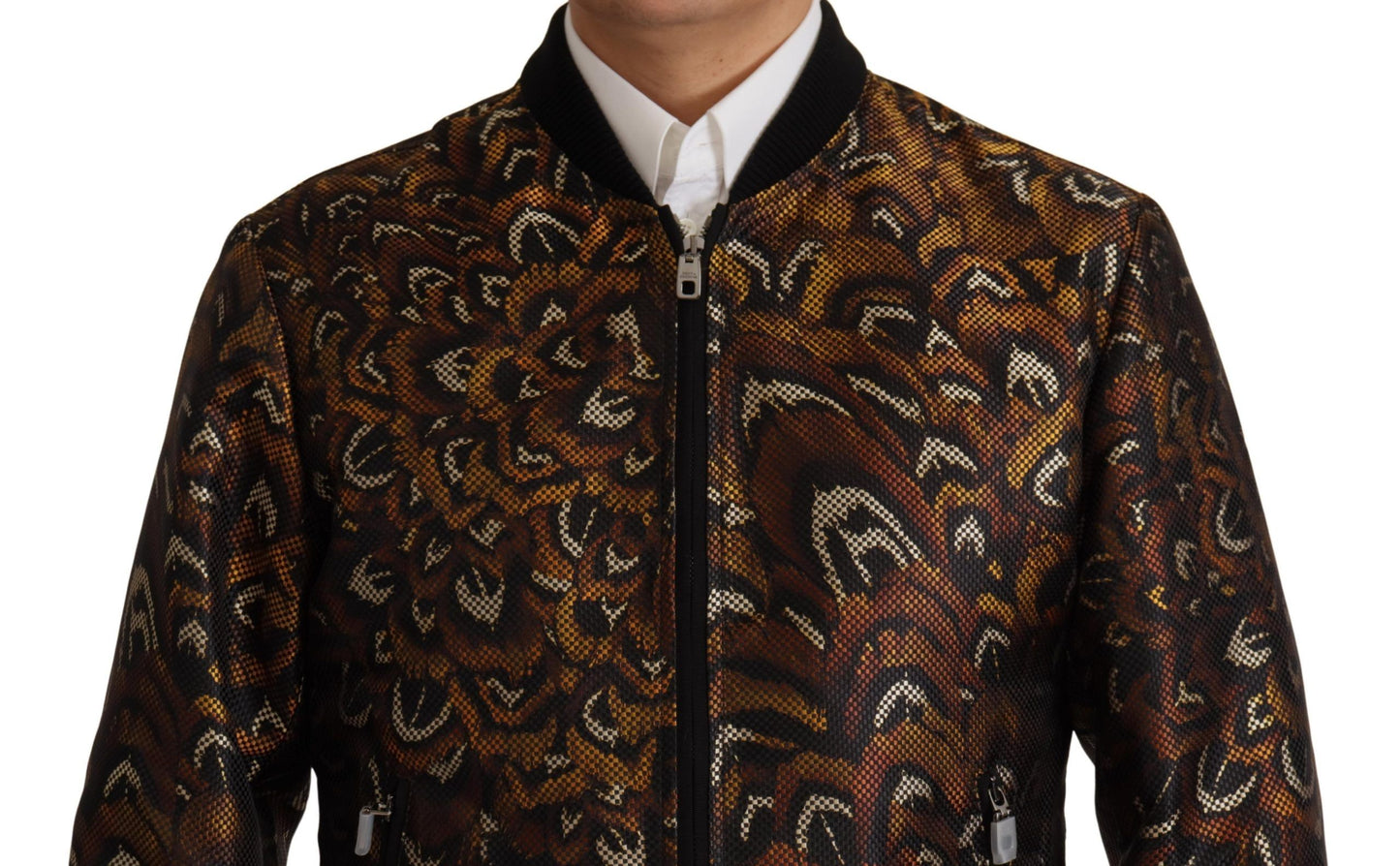 Dolce &amp; Gabbana Veste blouson zippée à plumes marron