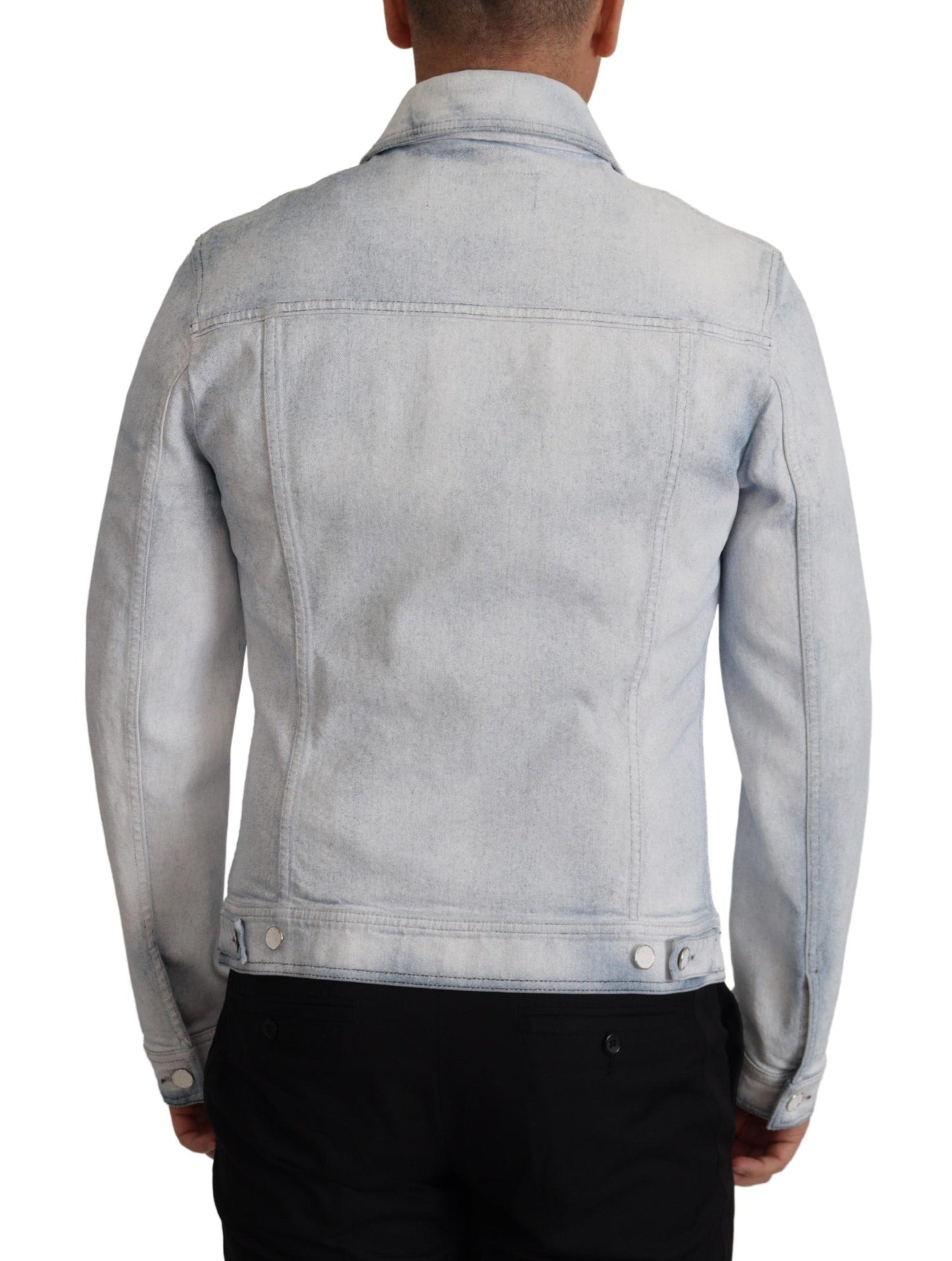 Dolce &amp; Gabbana Hellblaue Baumwoll-Stretch-Denim-Herrenjacke