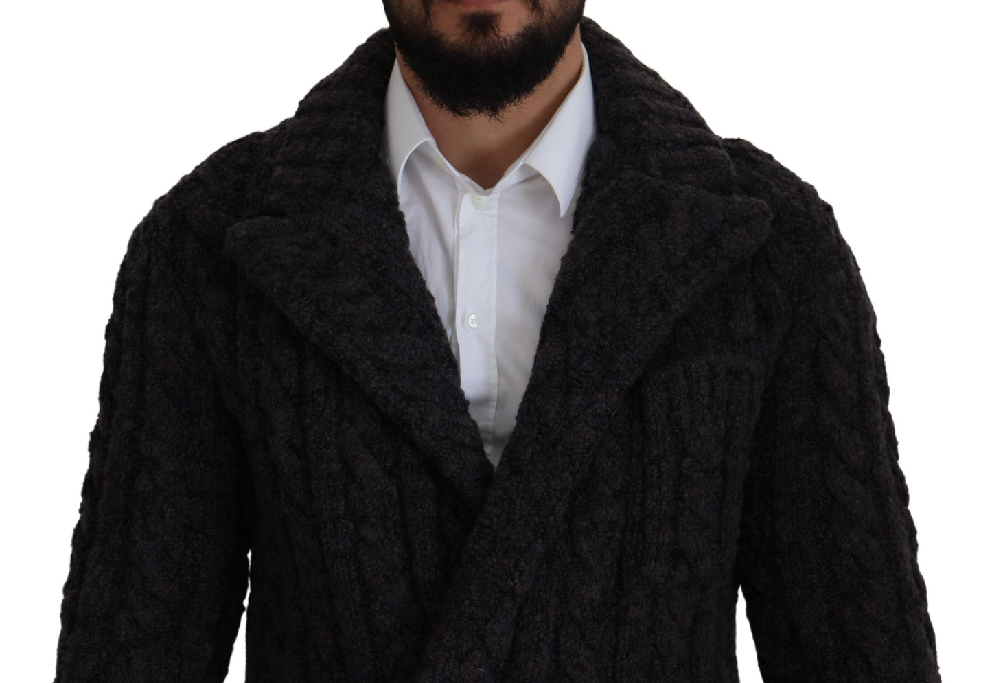 Dolce &amp; Gabbana Veste manteau à double boutonnage en laine noire