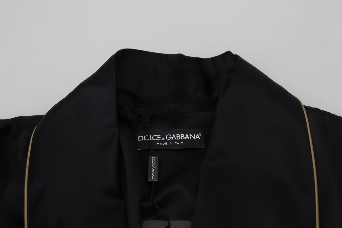 Dolce &amp; Gabbana Veste portefeuille noire 100% soie