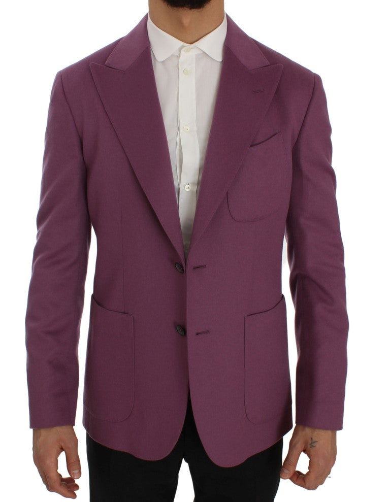 Dolce &amp; Gabbana Veste blazer coupe slim en cachemire violet