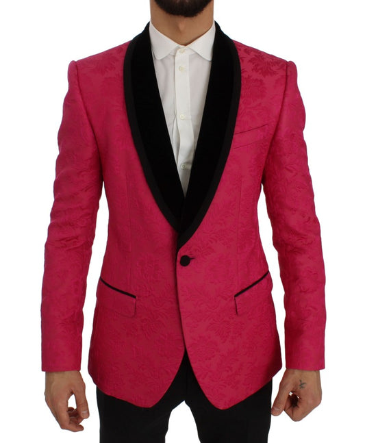 Dolce &amp; Gabbana Veste blazer slim en brocart floral rose