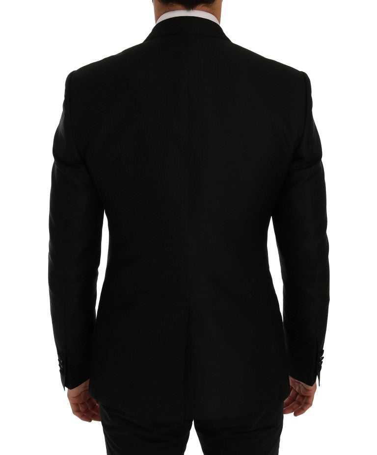 Dolce &amp; Gabbana Veste blazer en soie MARTINI bleu noir