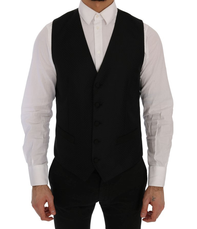 Dolce &amp; Gabbana Veste blazer en soie MARTINI bleu noir