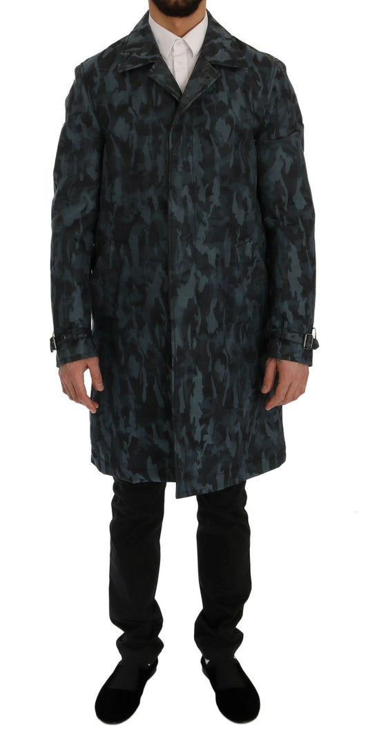 Trench-coat camouflage bleu Dolce &amp; Gabbana