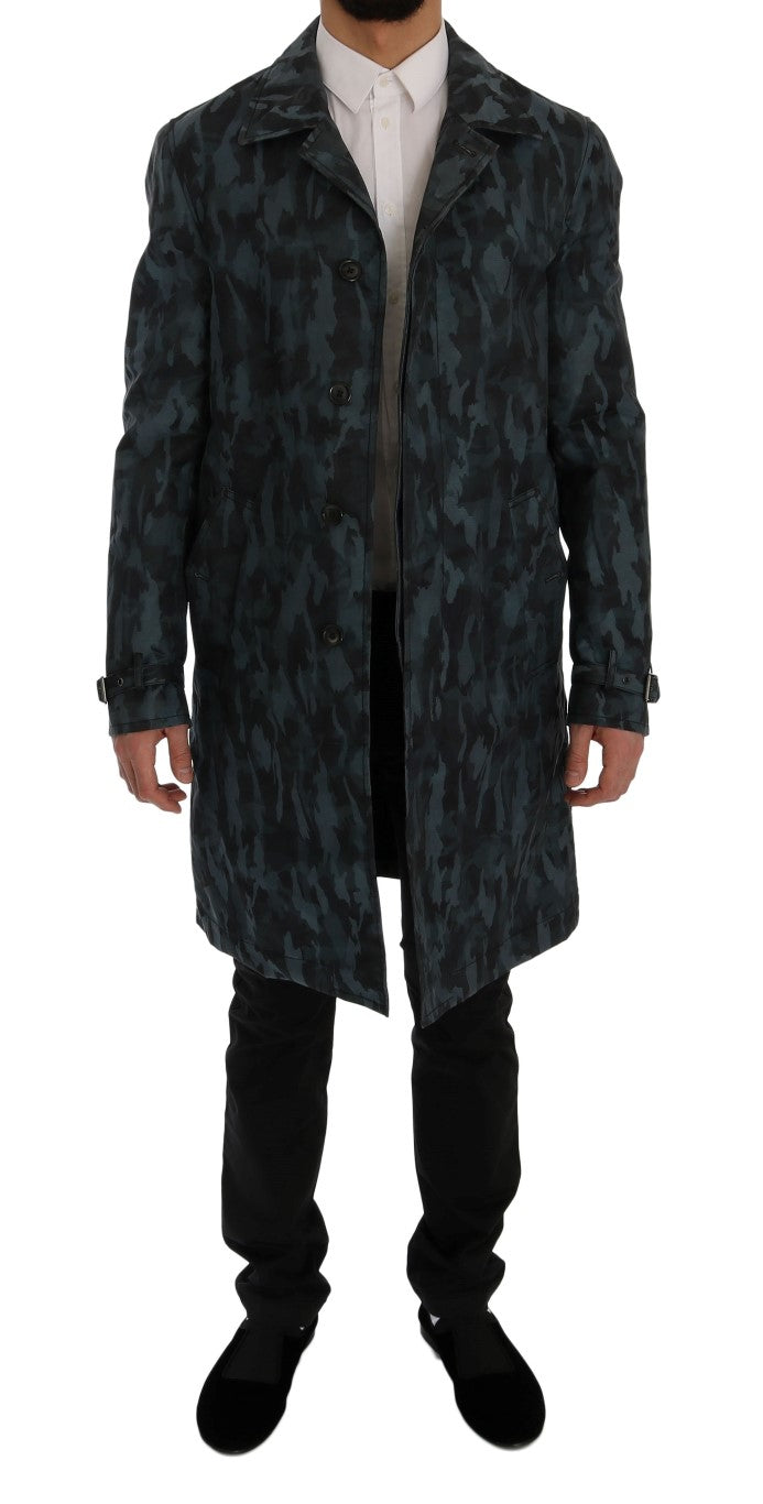 Trench-coat camouflage bleu Dolce &amp; Gabbana