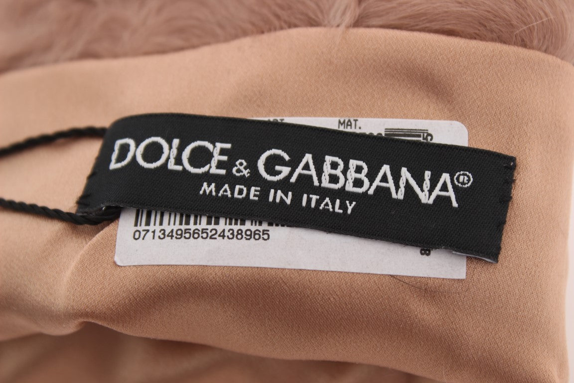 Dolce &amp; Gabbana Gants de coude en fourrure Xiangao en daim beige