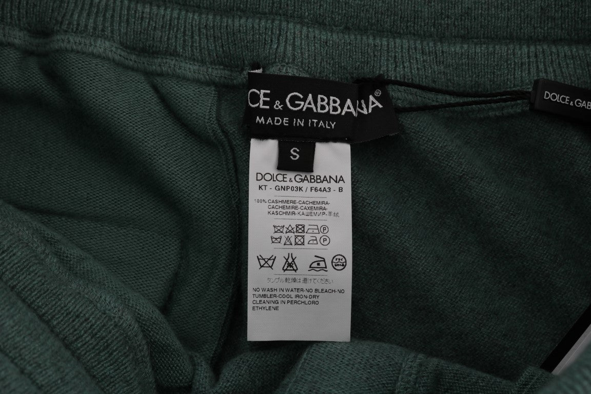 Pantalon de survêtement en cachemire vert Dolce &amp; Gabbana