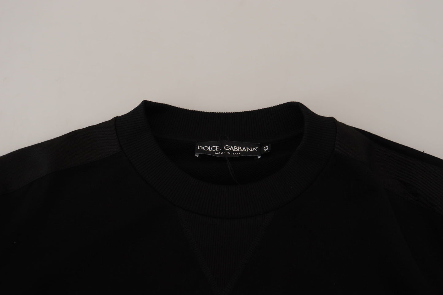 Dolce &amp; Gabbana Pull sweat-shirt à col rond en coton noir