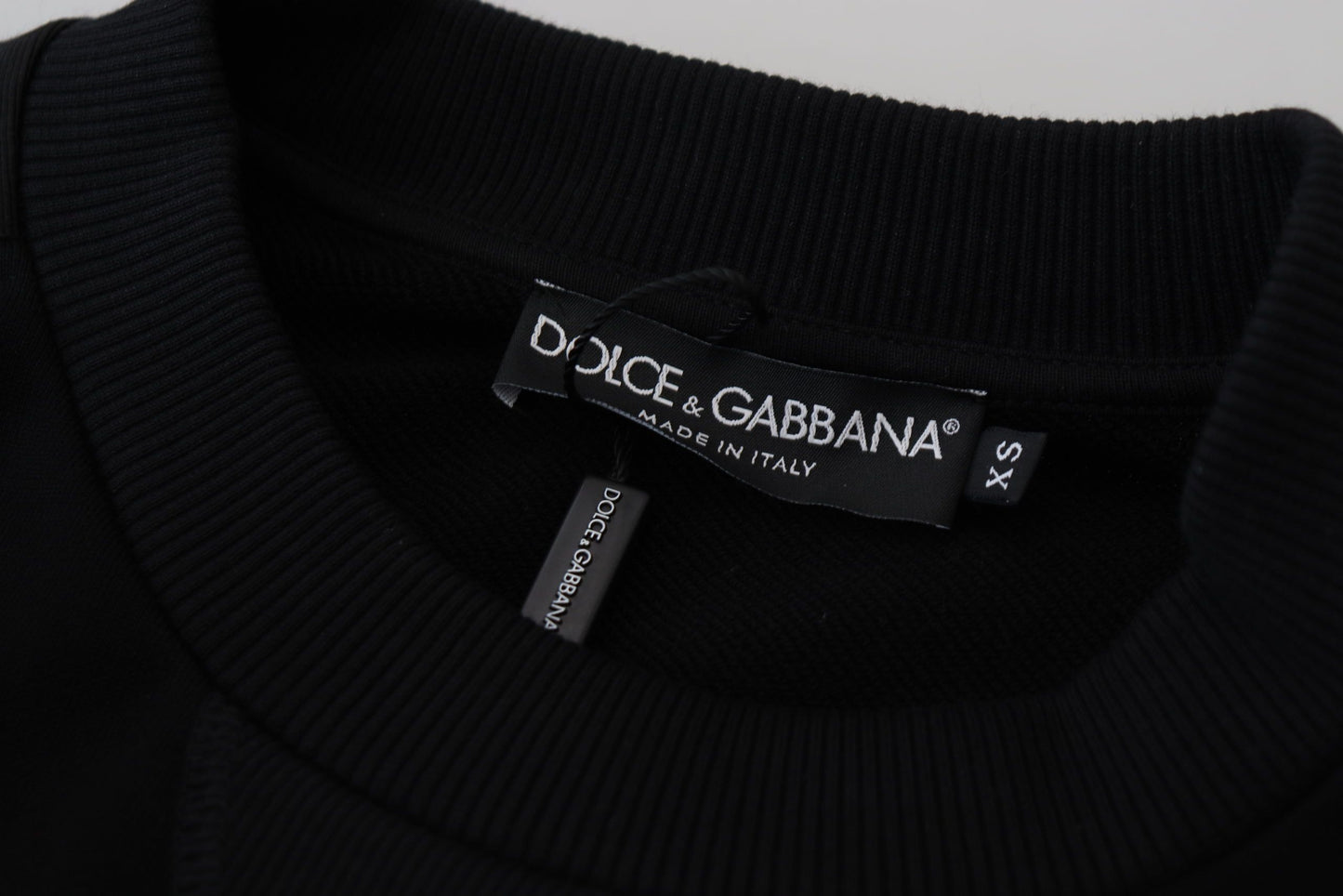 Dolce &amp; Gabbana Pull sweat-shirt à col rond en coton noir