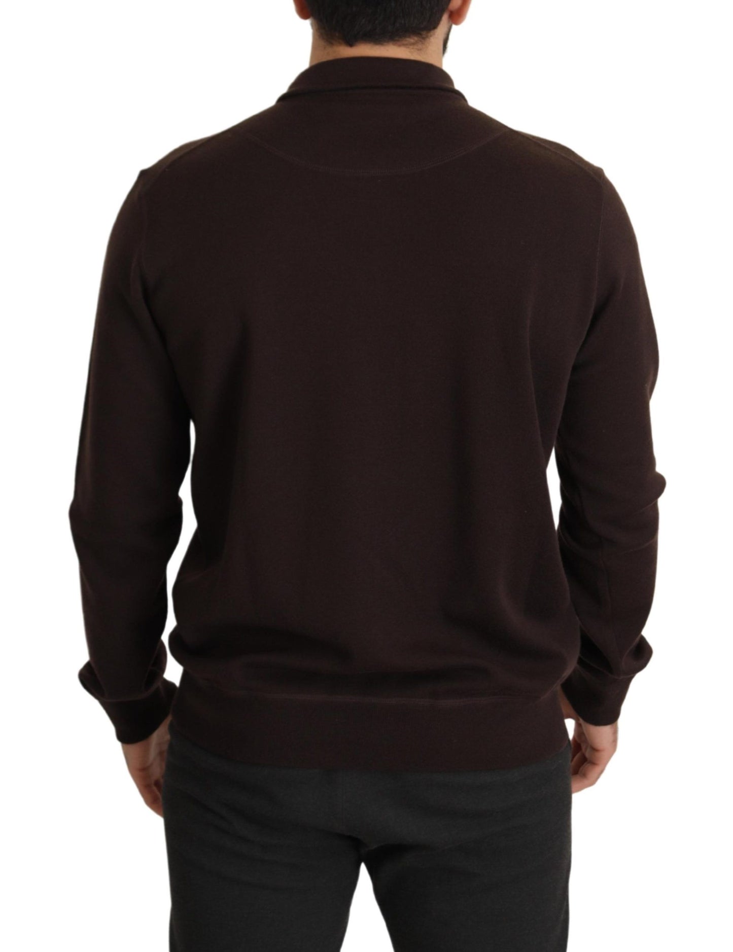 Dolce &amp; Gabbana Brauner Kaschmir-Pullover mit Kragen