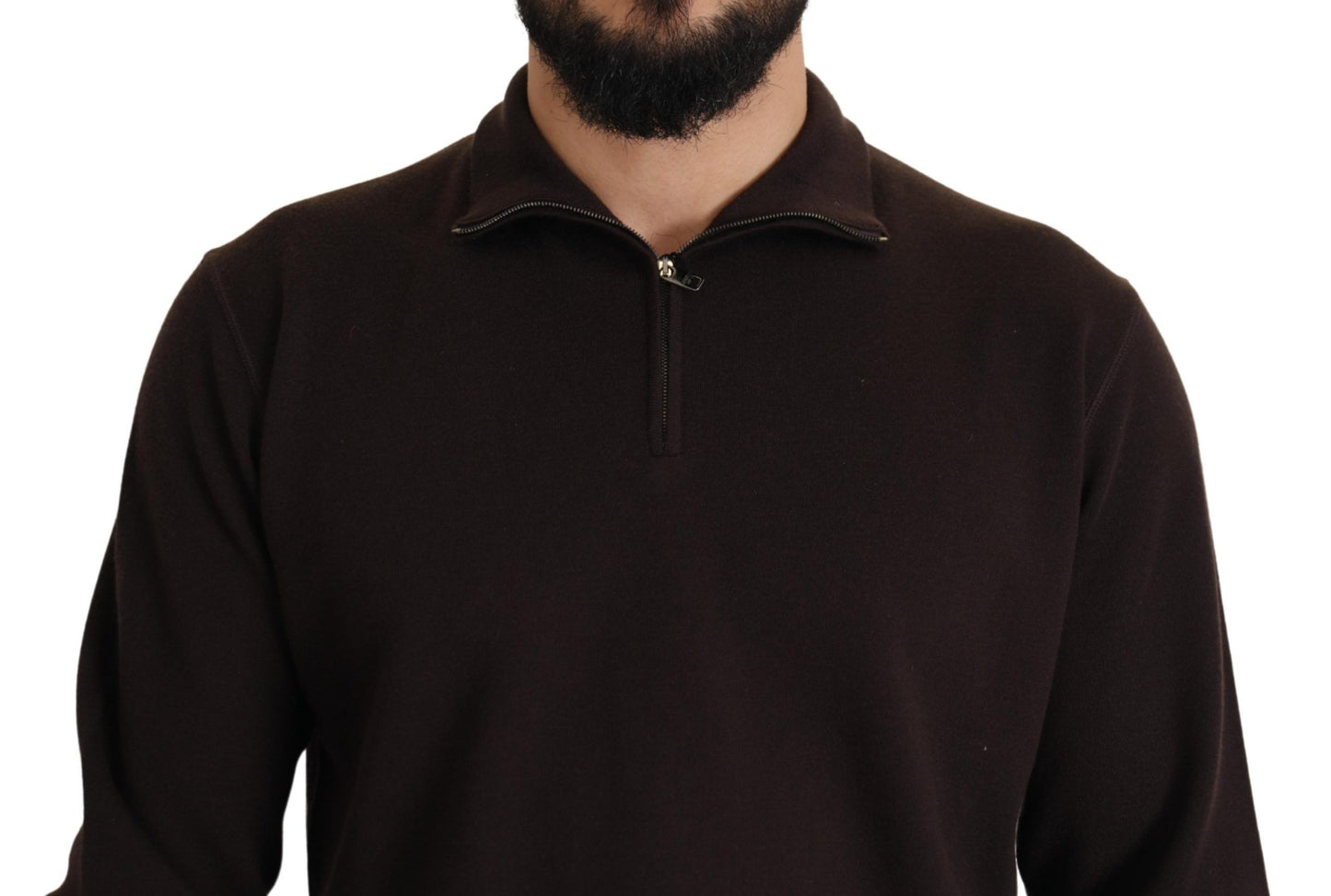 Dolce &amp; Gabbana Brauner Kaschmir-Pullover mit Kragen