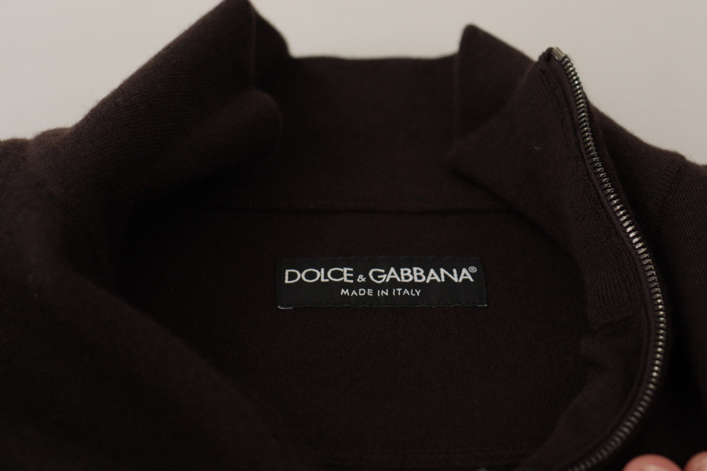 Dolce &amp; Gabbana Pull à col en cachemire marron