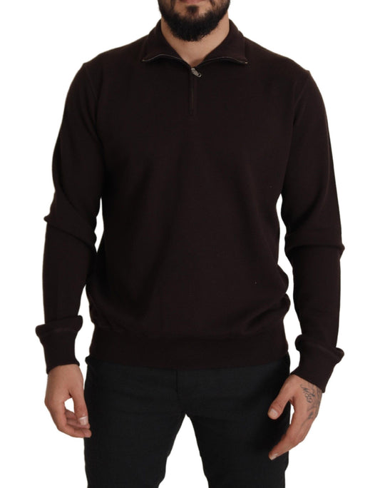 Dolce &amp; Gabbana Brauner Kaschmir-Pullover mit Kragen