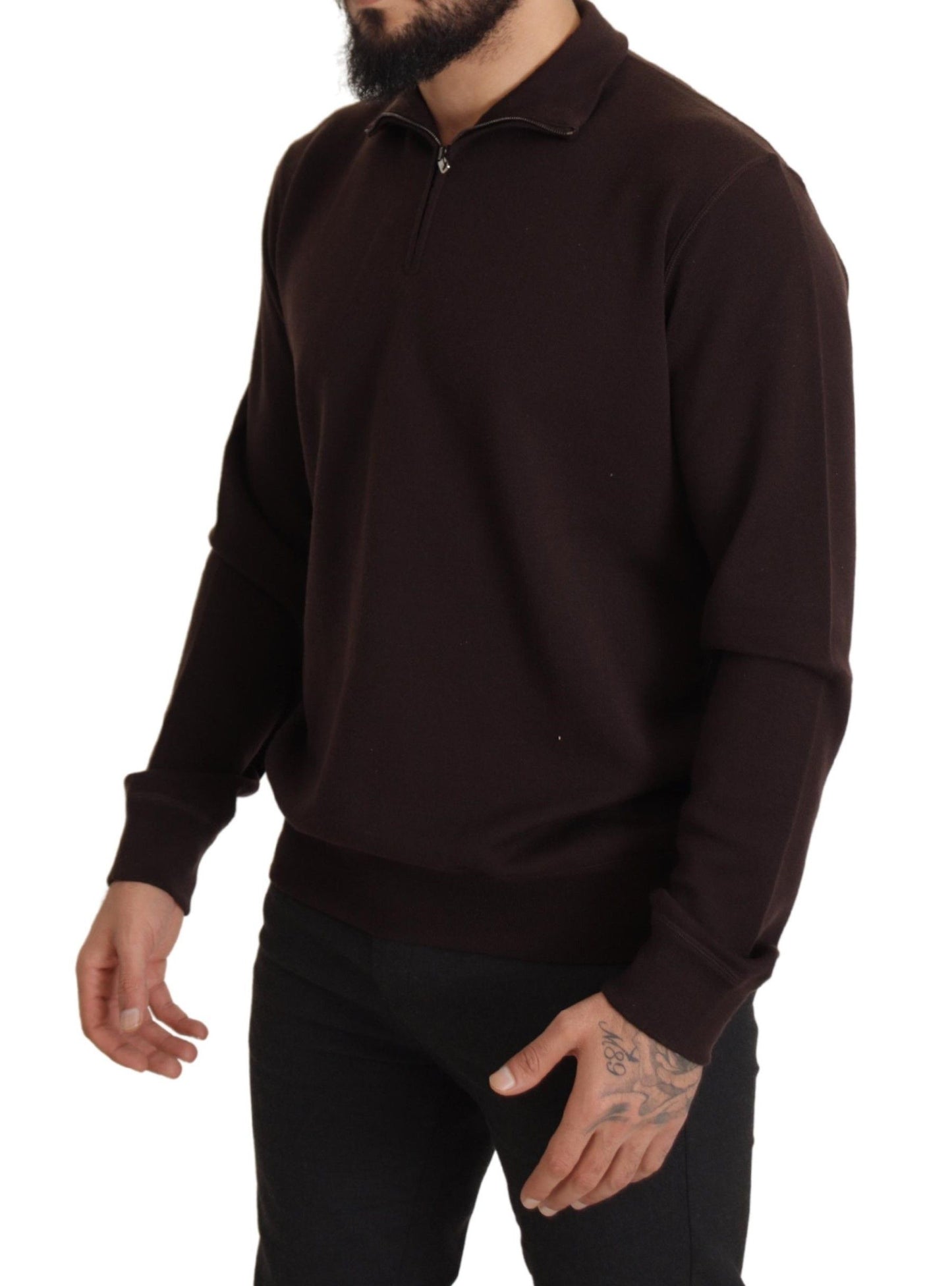 Dolce &amp; Gabbana Brauner Kaschmir-Pullover mit Kragen