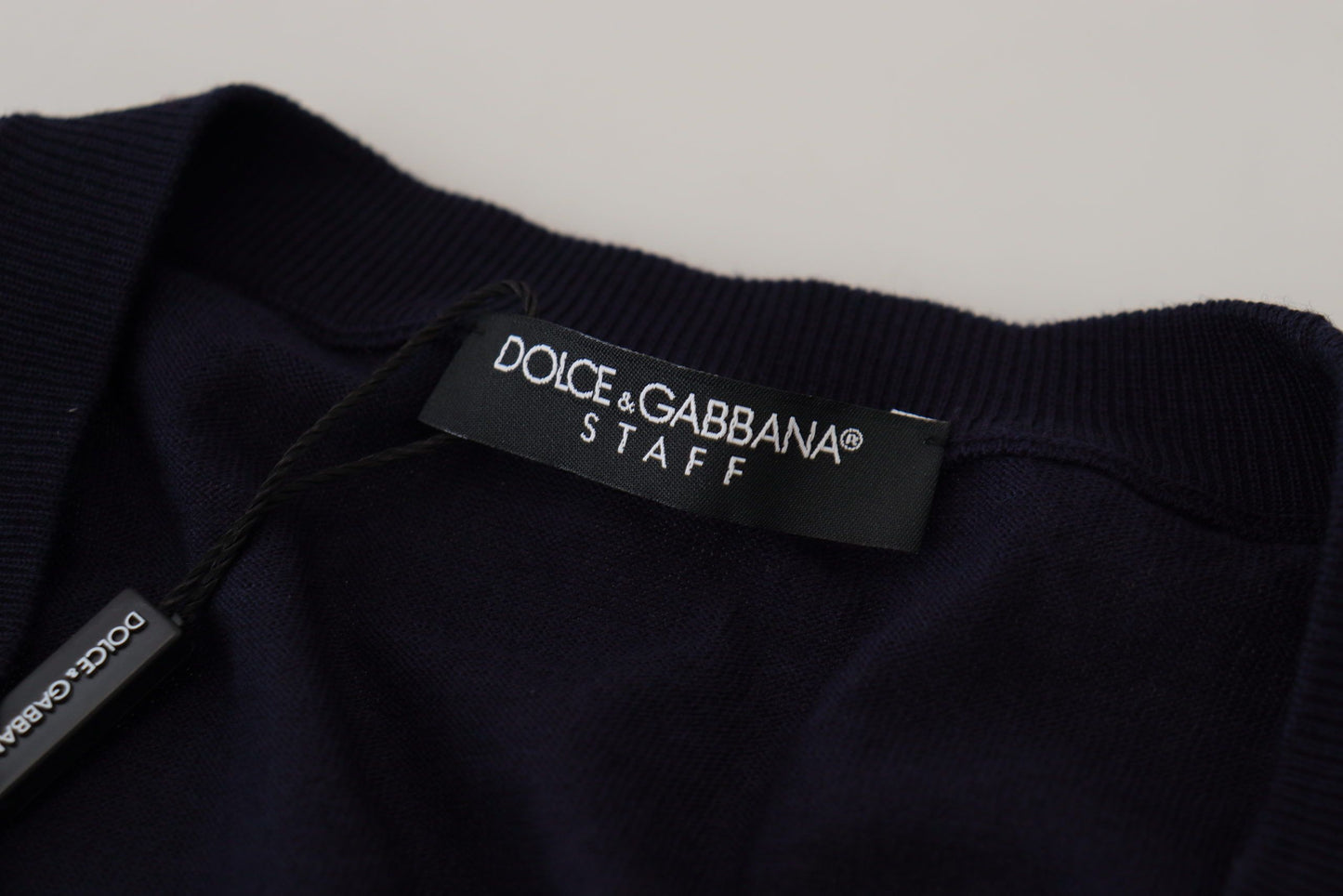 Dolce &amp; Gabbana Pull cardigan en laine bleu STAFF Down