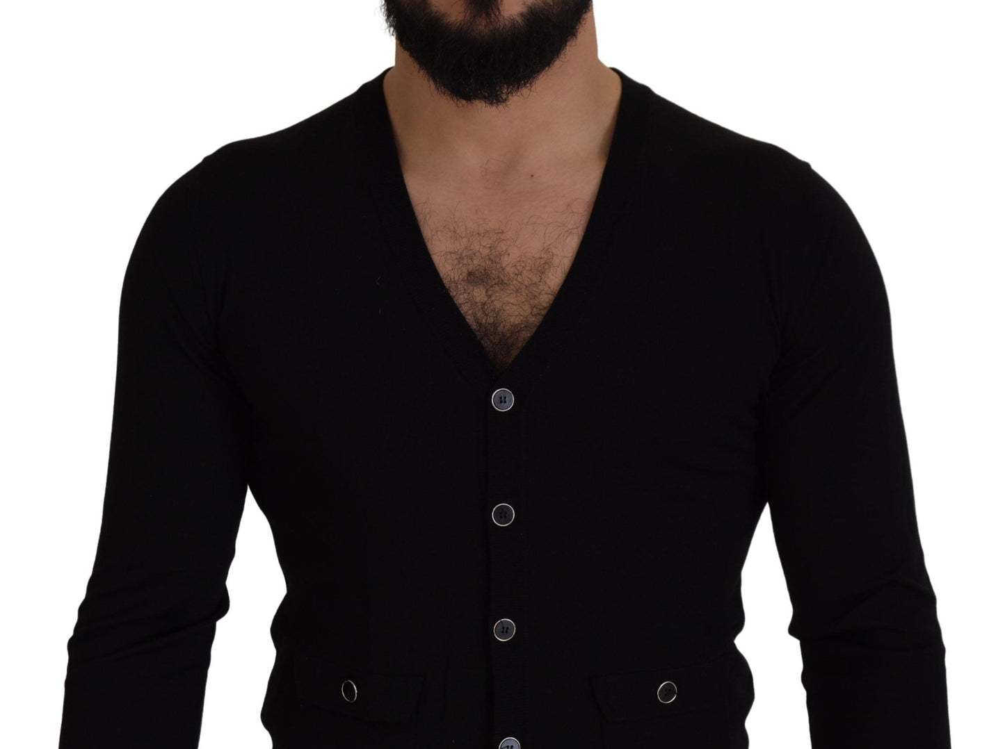 Dolce &amp; Gabbana Pull cardigan boutonné en laine noire