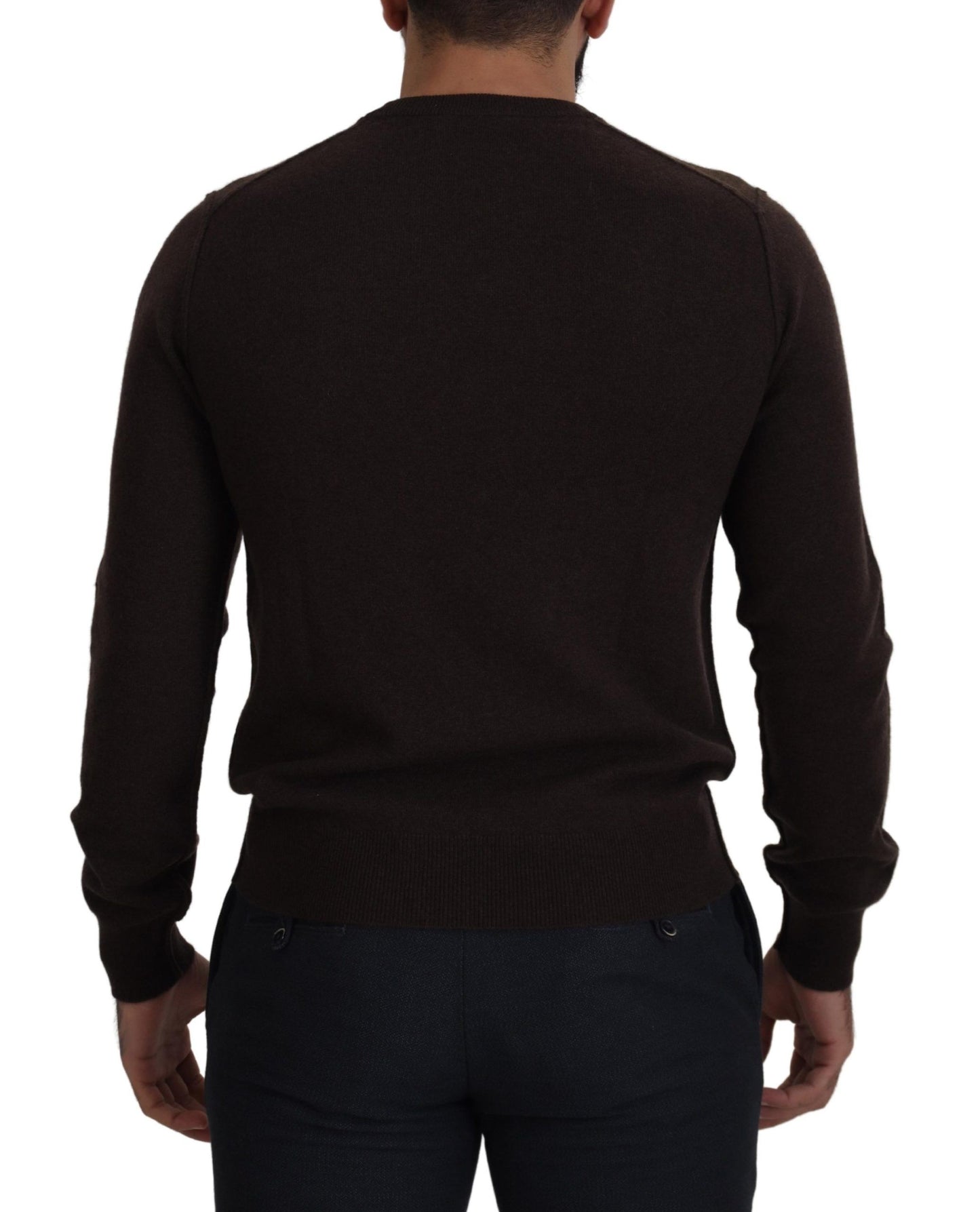 Dolce &amp; Gabbana Brauner Kaschmirpullover mit Rundhalsausschnitt