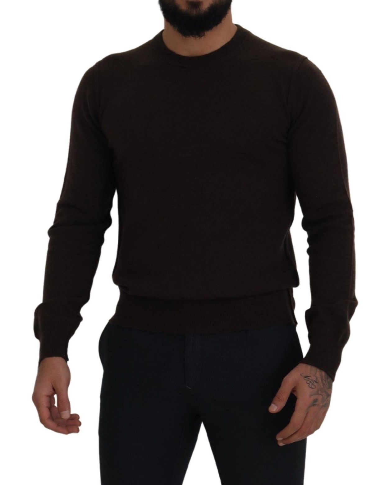 Dolce &amp; Gabbana Brauner Kaschmirpullover mit Rundhalsausschnitt